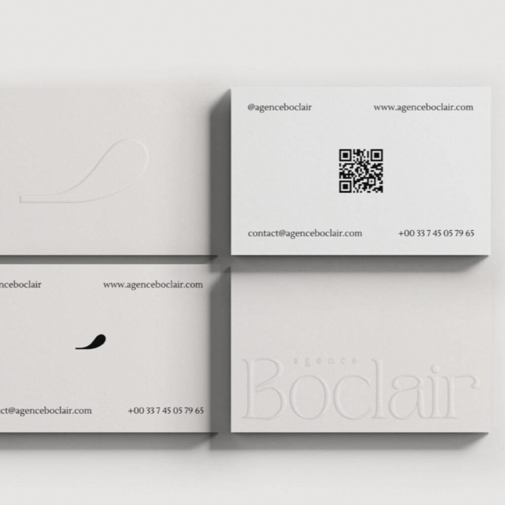 carte de visite professionnelle et tendance avec qr code